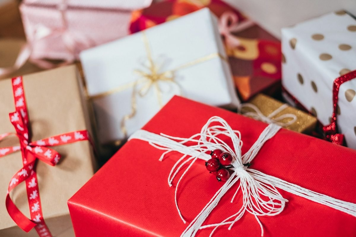 Festive wrapped gifts